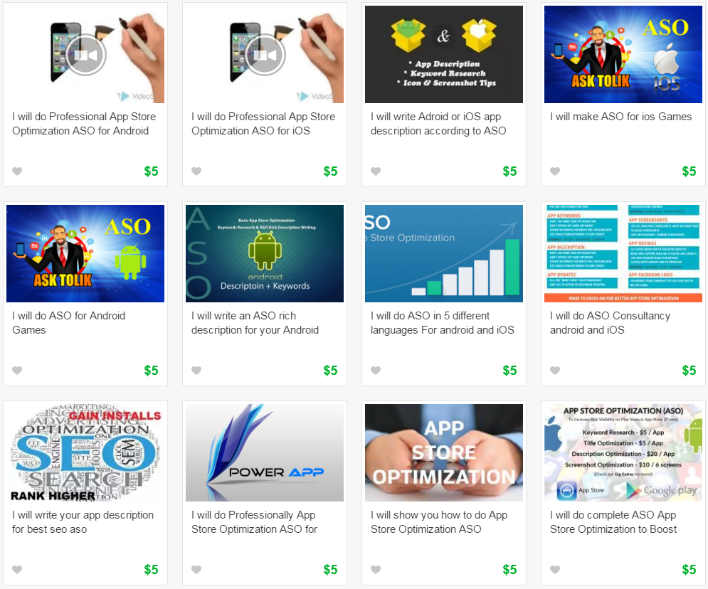 Fiverr   Search Results for  aso
